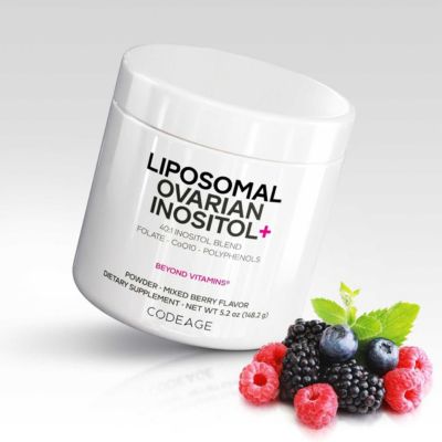 Liposomal Ovarian Inositol Powder - Myo-Inositol & D-Chiro-Inositol 40:1 Blend, Folate 5-MTHF, CoQ10, Pte & Wild Blueberry, 60 Servings