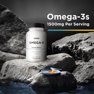 Omega-3 Supplement - 1500mg High-Potency Daily Omega 3 - EPA and DHA Fatty Acids Fish Oil - Omega 3 Fatty Acid Supplements, 90 Soft Gels Capsules