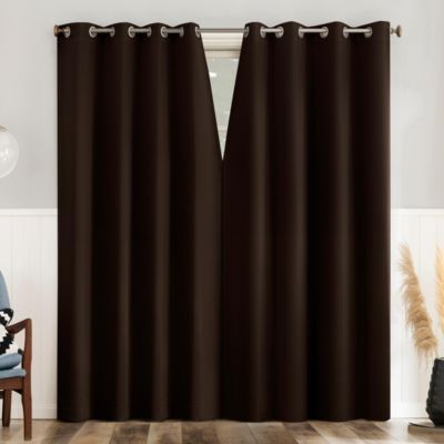Brandon Magnetic Closure Room Darkening Grommet Curtain Panel Pair