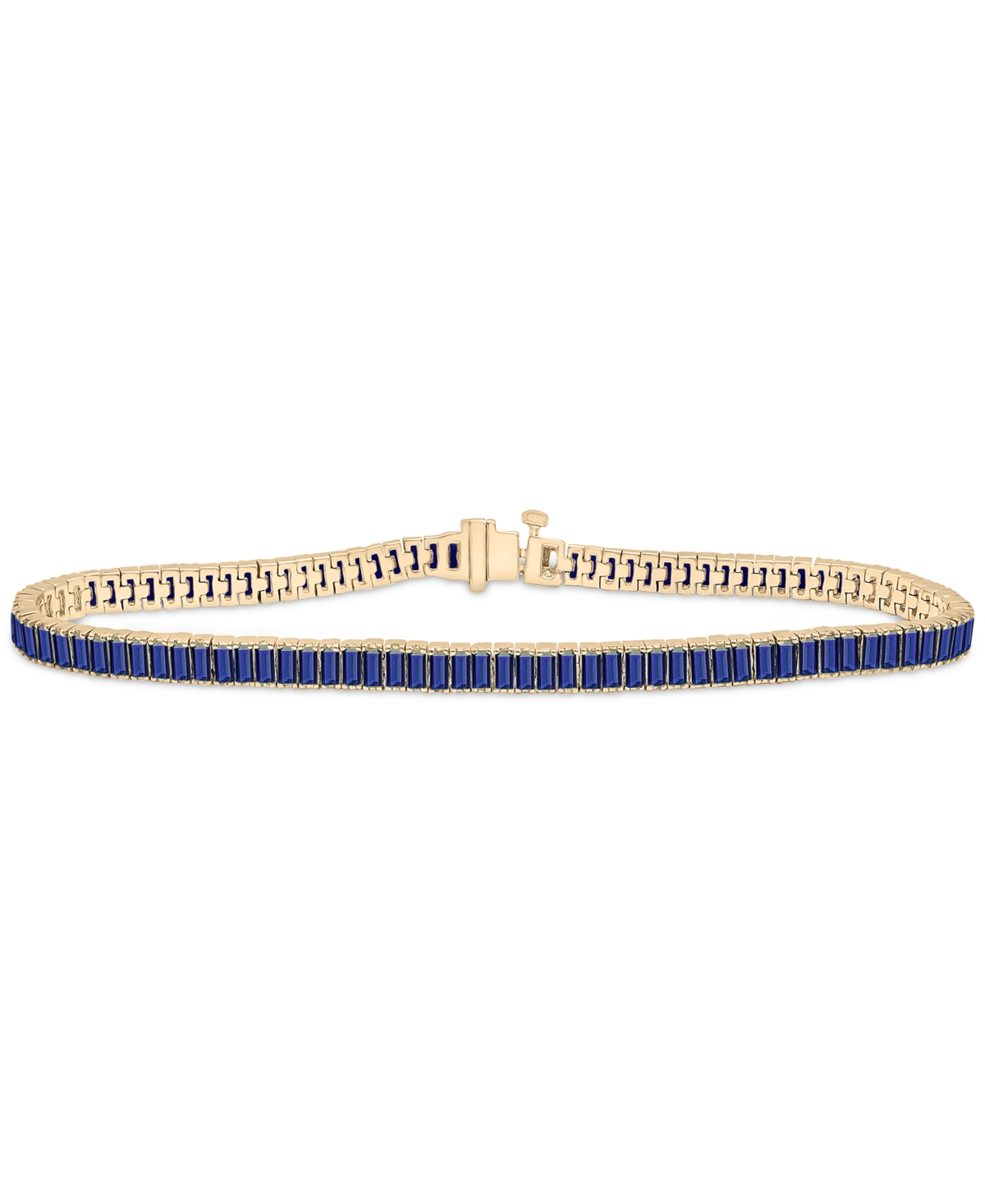Shop Audrey By Aurate Nano Emerald Color Baguette Tennis Bracelet (3 Ct. T.w.) In Gold Vermeil (also In Nano White Sapphir In Blue