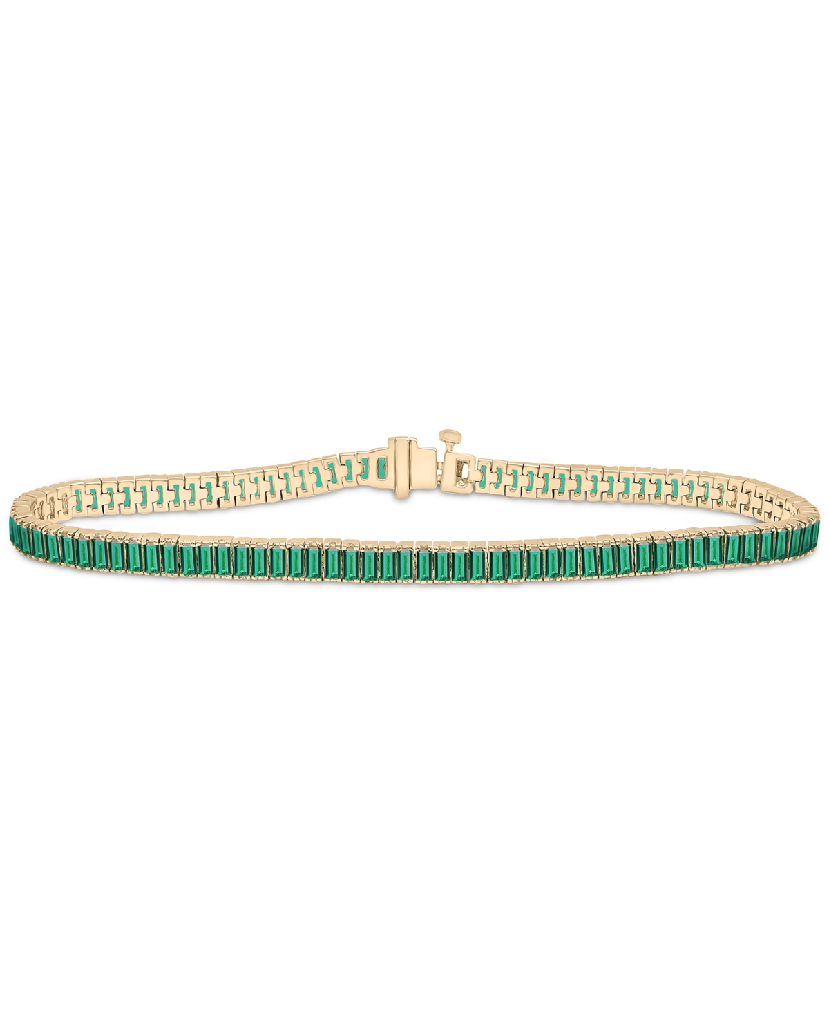 Shop Audrey By Aurate Nano Emerald Color Baguette Tennis Bracelet (3 Ct. T.w.) In Gold Vermeil (also In Nano White Sapphir In Green