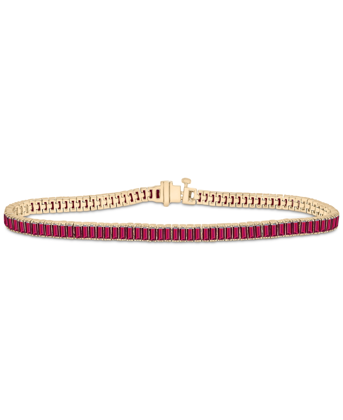 Shop Audrey By Aurate Nano Emerald Color Baguette Tennis Bracelet (3 Ct. T.w.) In Gold Vermeil (also In Nano White Sapphir In Red
