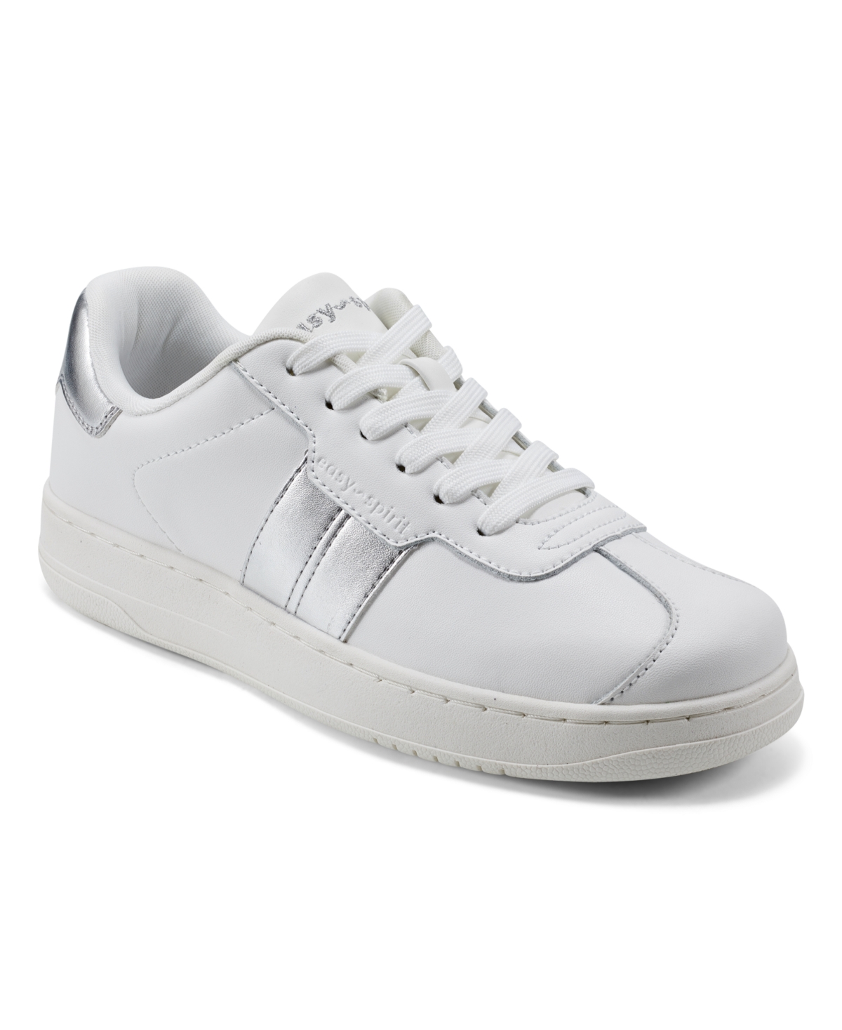 Women's Caren Round Toe Casual Lace-up Sneakers - White