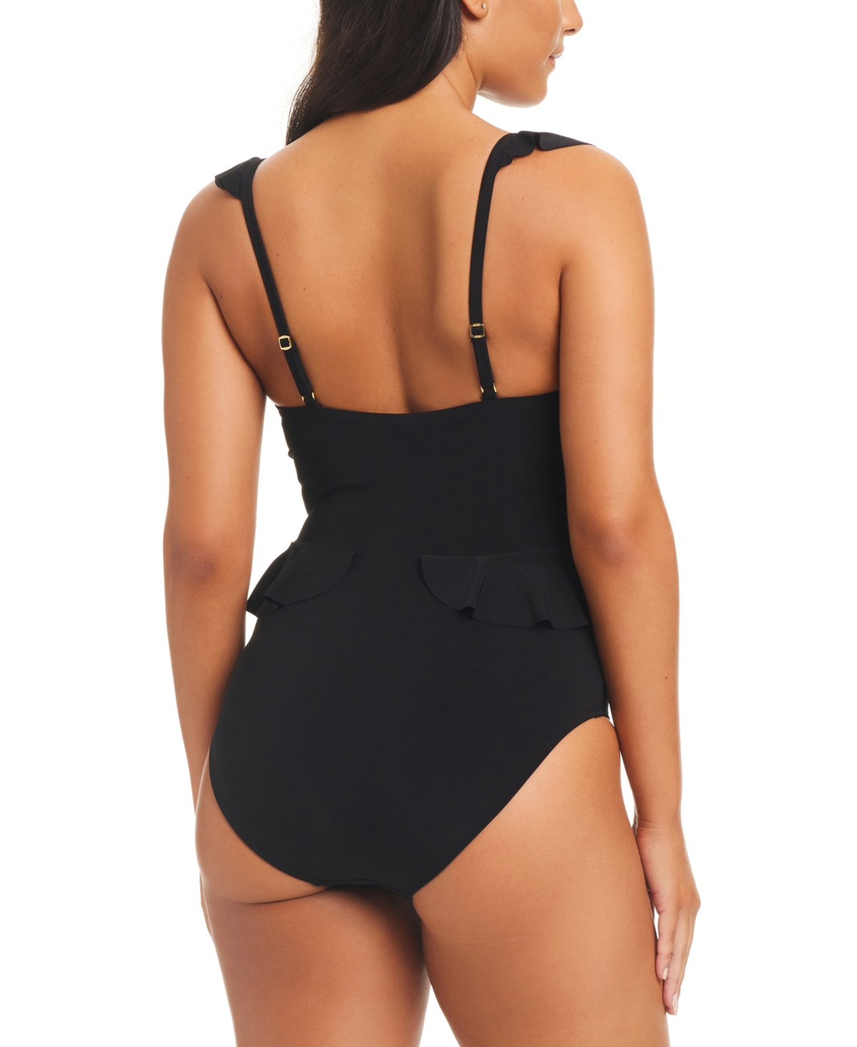 Shop Beyond Control Women's Ruffled One-piece Swimsuit In Black