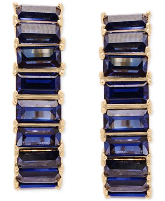 Nano Emerald Color Small Hoop Earrings (1-1/2 ct. t.w.) in Gold Vermeil, (Also in Nano White Sapphire Color, Nano Ruby Color, & Nano Blue Sapphire Color), Created for Macy's