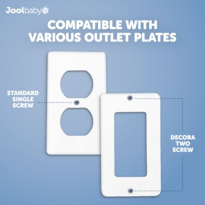 Toddler Electrical Outlet Cover Box Safety, Duplex & Decorator Electrical Outlet Plates Included, Spacious Compartment (2-Pack)