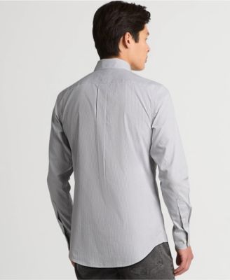 Men's Tailored Fit No Iron Pattern Supima Cotton Pinpoint Buttondown Collar Dress Shirt