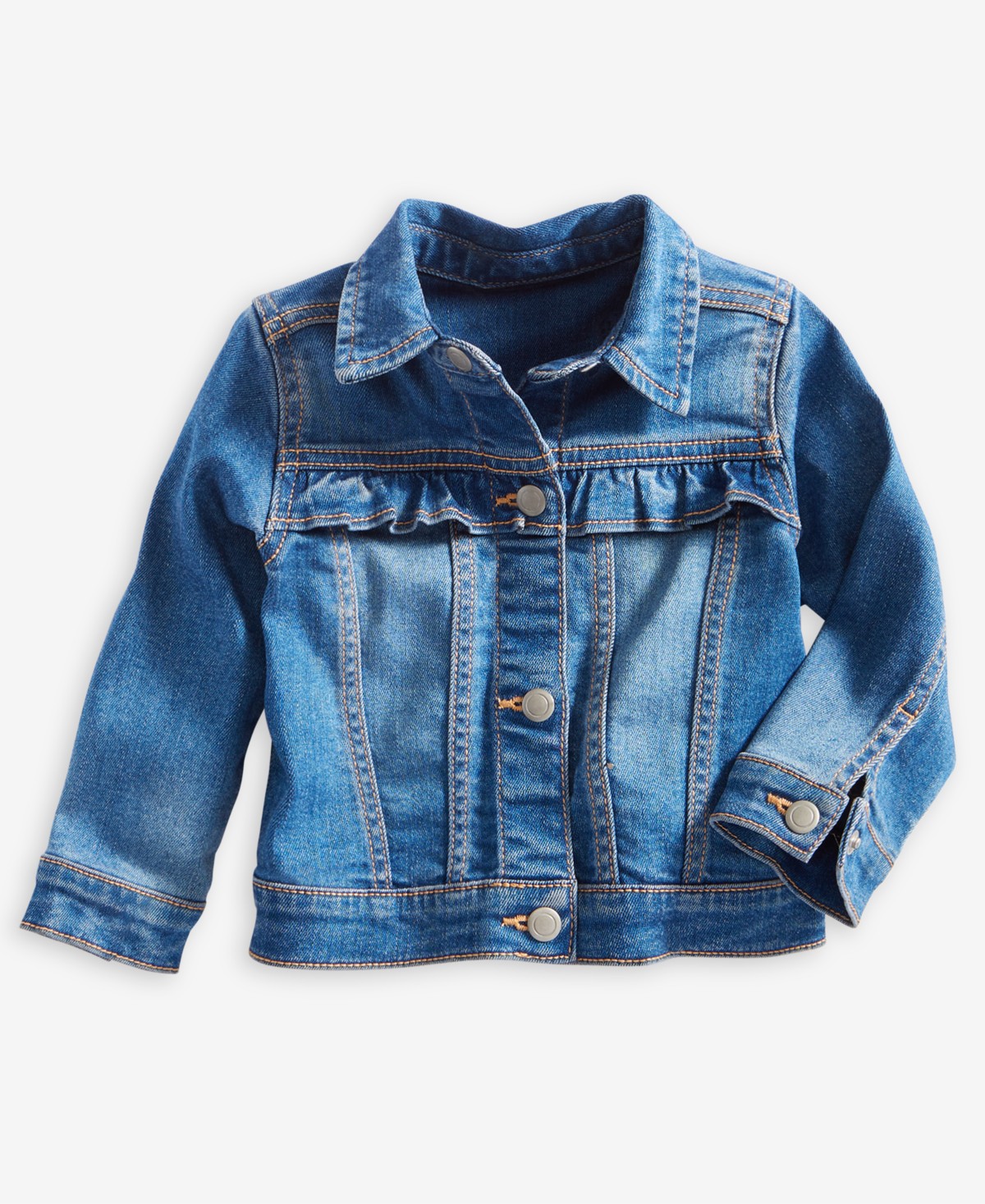 Детские First Impressions Baby Girls 3M-24M Mix and Match Ruffled-Trim Denim Jacket — фото 1