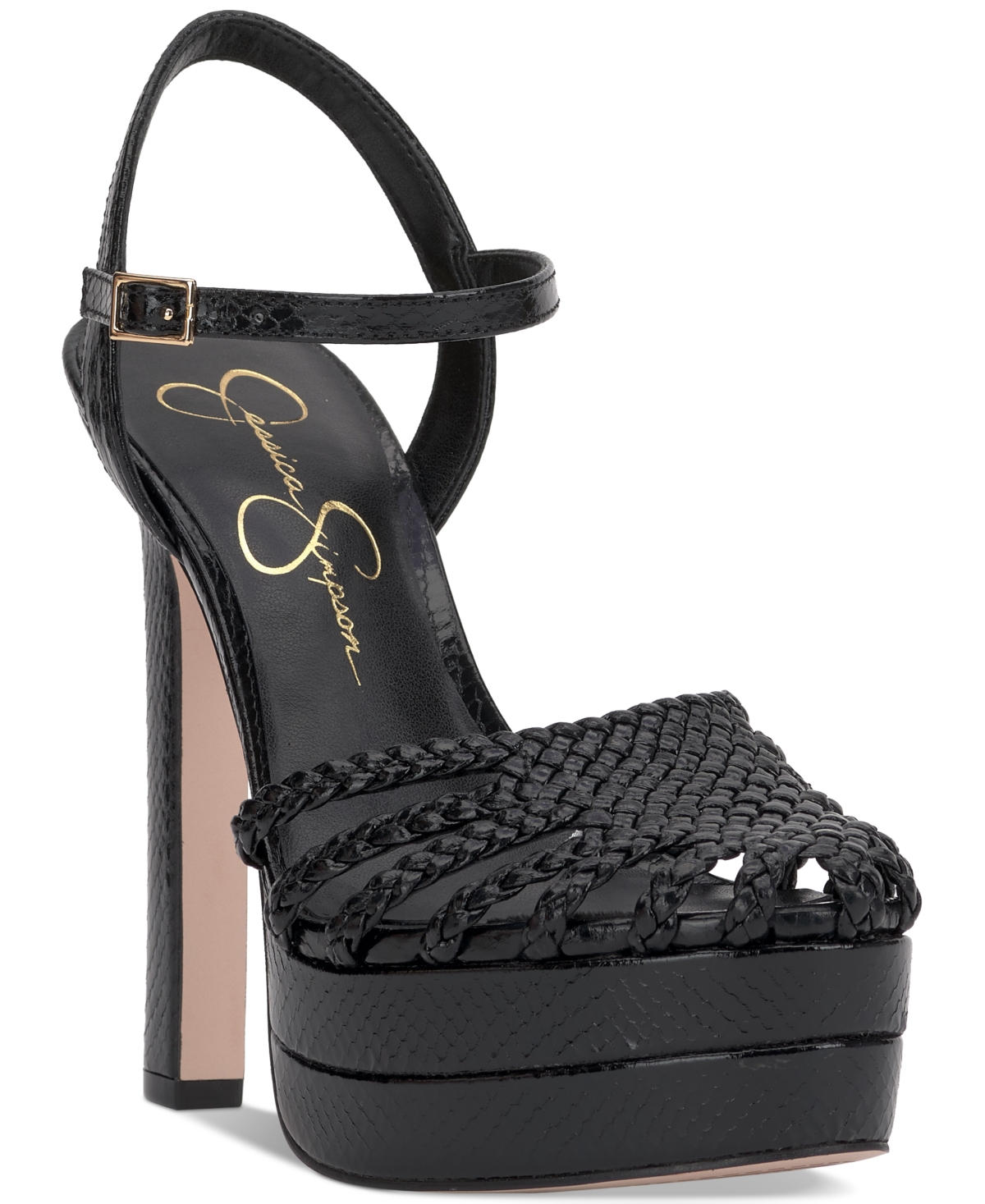 Shop Jessica Simpson Inaia Woven Platform Dress Sandals In Black