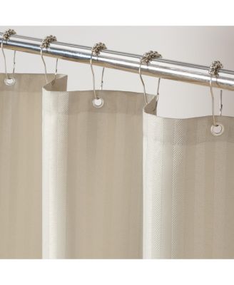 Host & Home Damask Shower Curtain Set, 72x72 Inch Polyester Curtain with Weighted Hem, Rust Proof Grommets & 12 Metal Rings