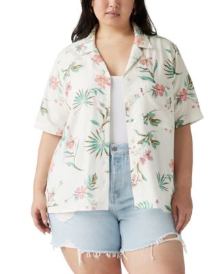 Levi's hawaiian shirt womens best sale