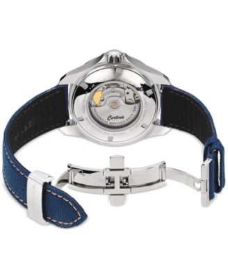 Men's Swiss Automatic DS Action Day-Date Powermatic 80 Blue Synthetic Strap Watch 41mm