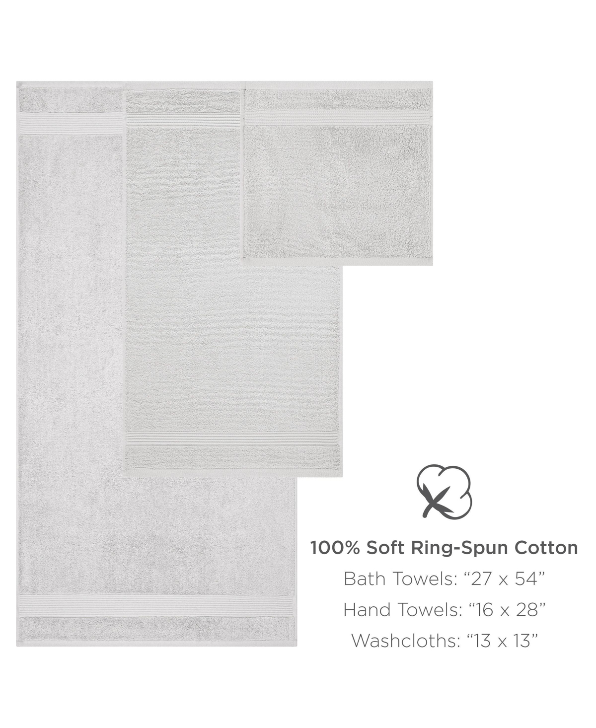 Arkwright Home Host and Home 6-Piece Bathroom (2 Towels, 2 Hand Towels, 2 Washcloths), Double Stitched Edges, 600 Gsm, Soft Ringspun Co