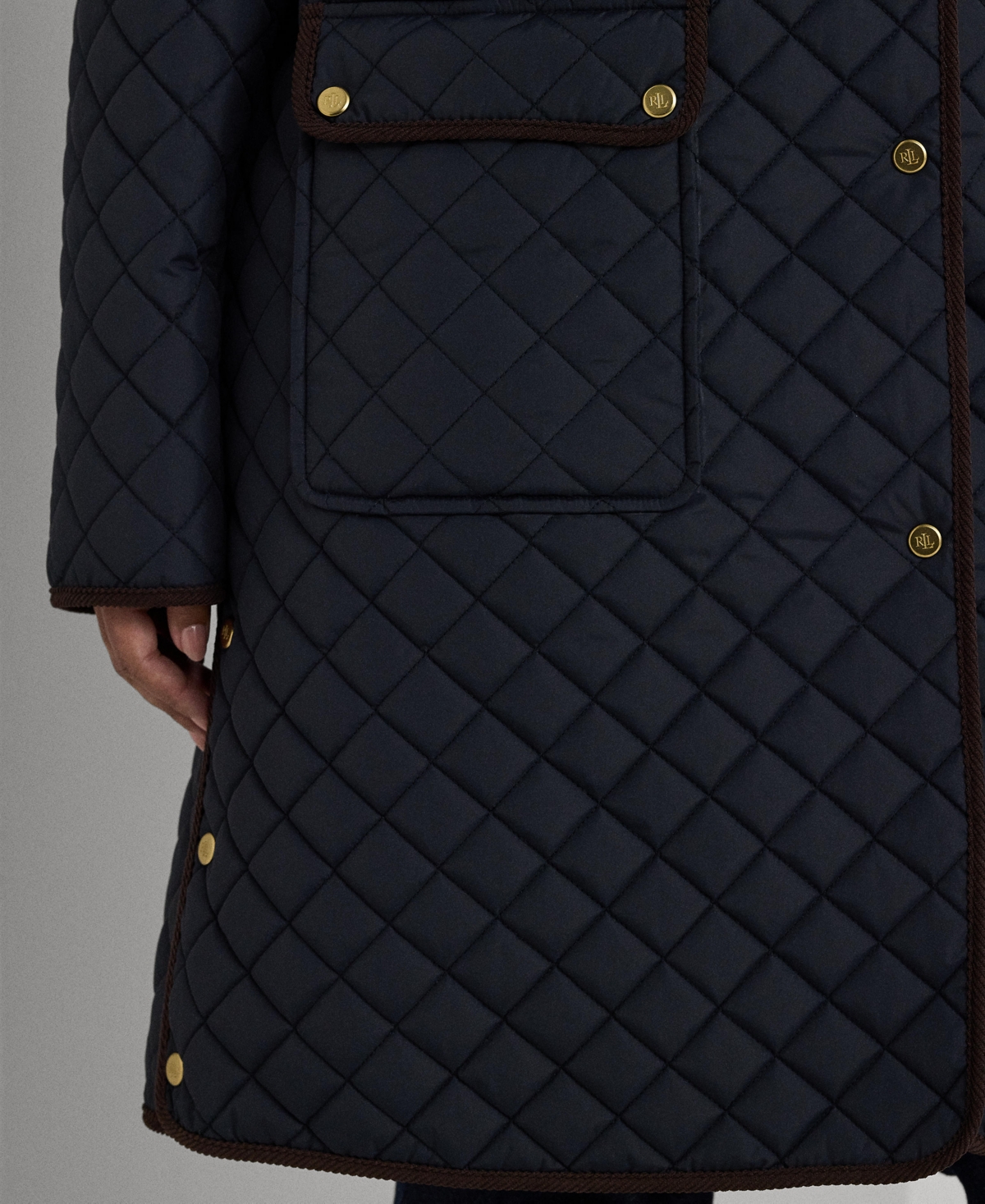 Lauren Ralph Lauren Plus Size Collared Quilted Coat