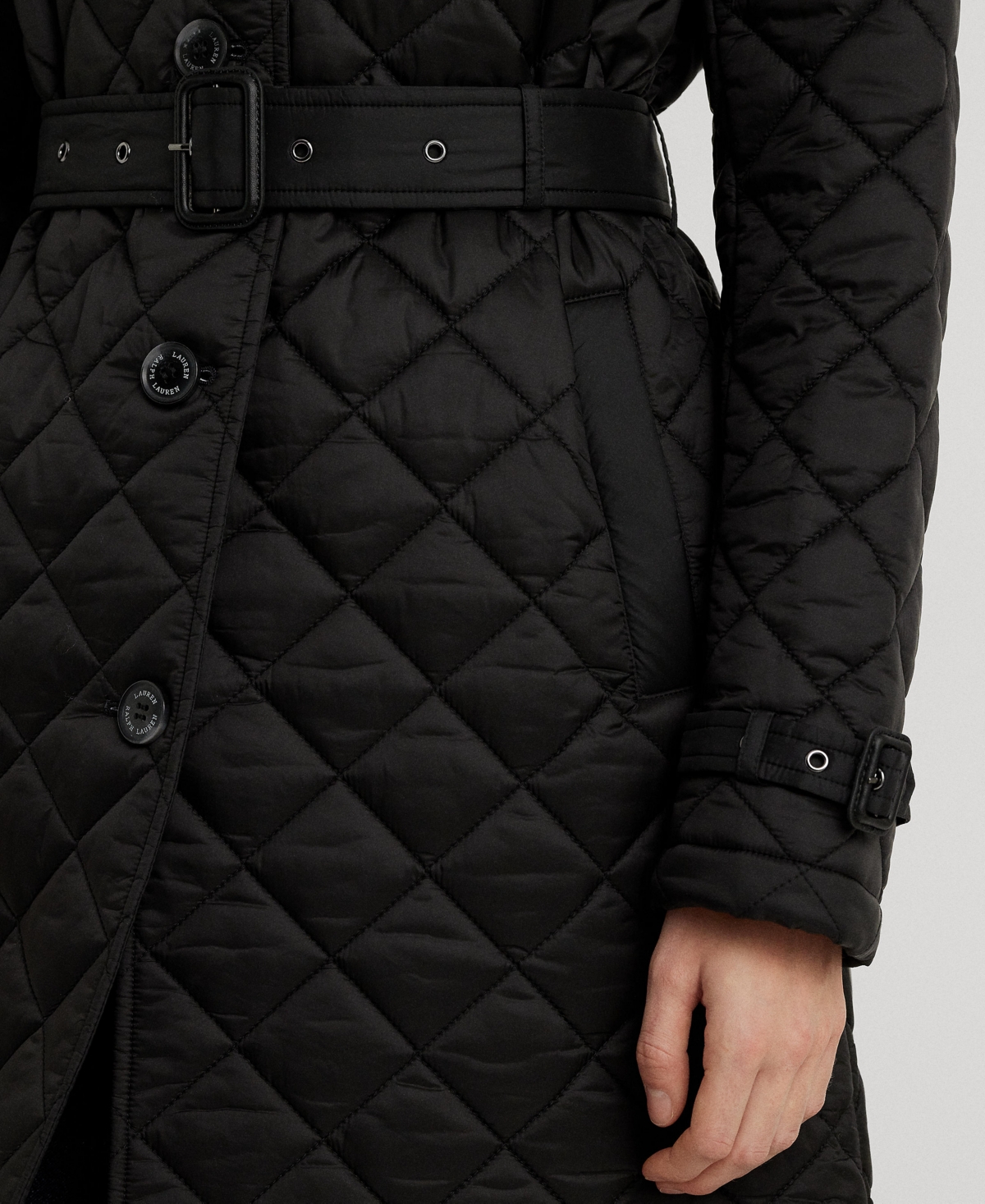 Lauren Ralph Lauren Women's Belted Velboa-Lined Quilted Trench Coat