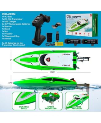 Velocity Fast RC Boat - Green