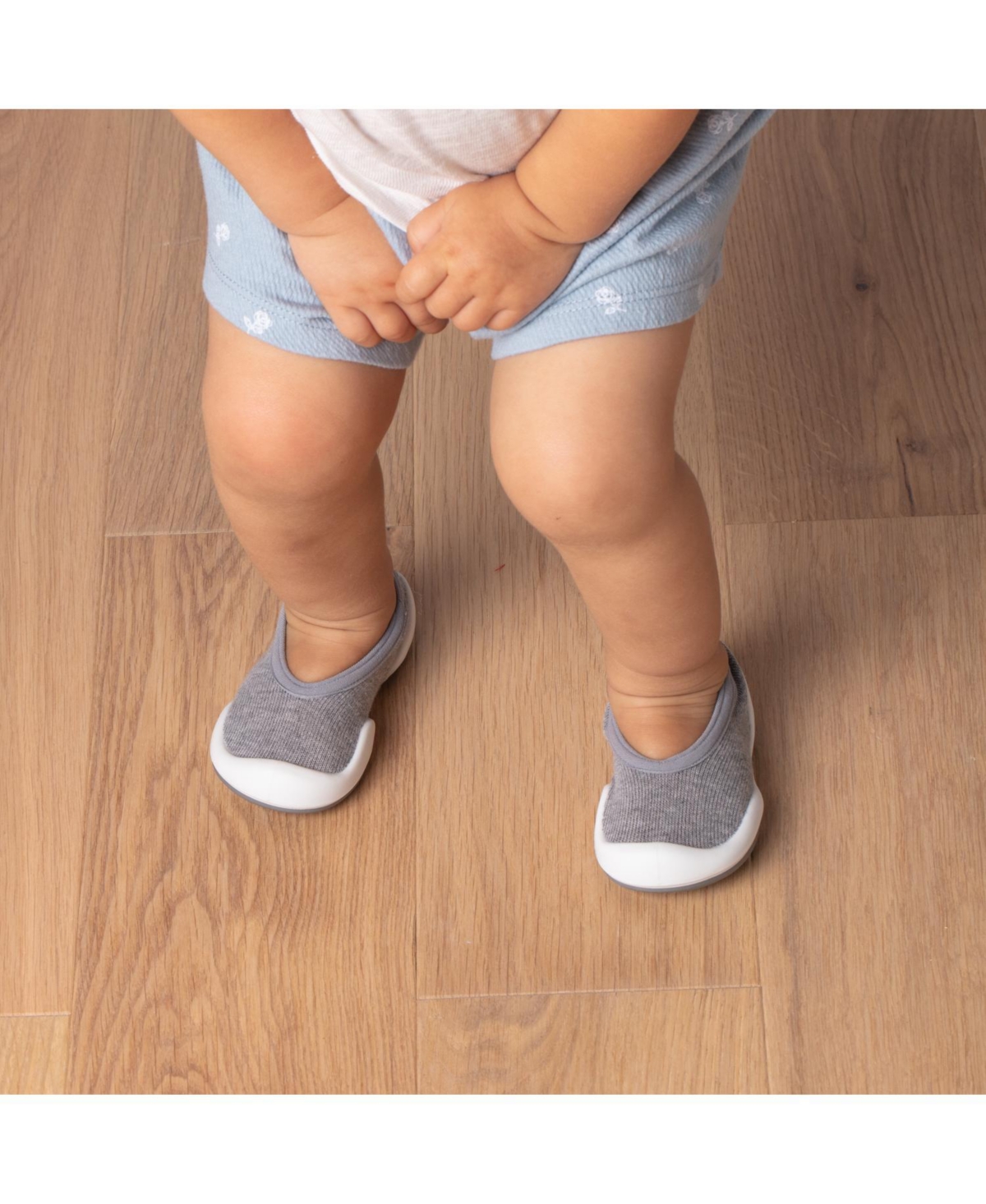 Infant Boys Breathable Washable Non-Slip Sock Shoes Flat -- Grey
