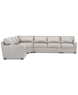 Radley 148" 5-Pc. Leather Wedge L Shape Modular Sectional