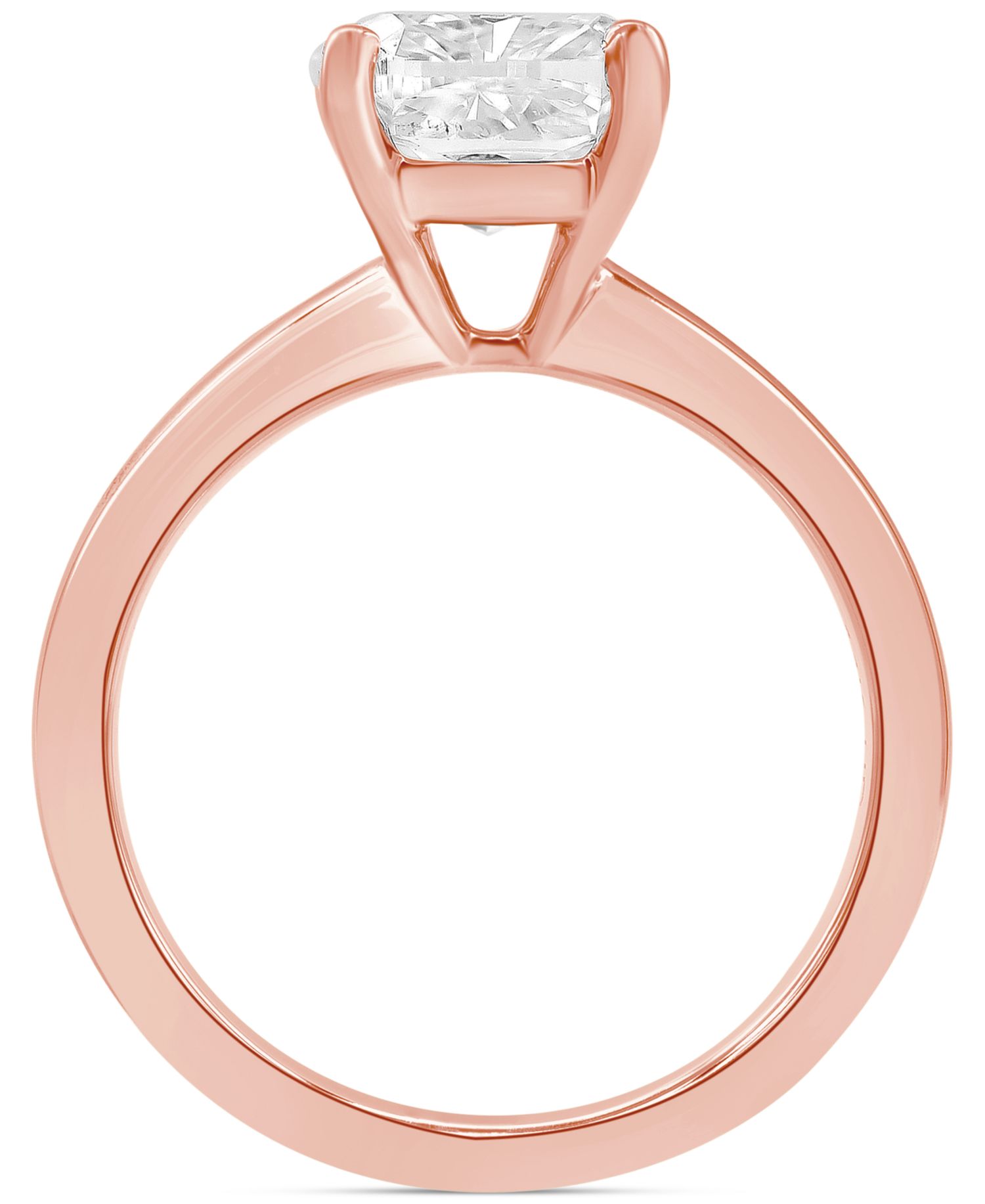 Certified Lab Grown Diamond Cushion-Cut Solitaire Engagement Ring (4 ct. t.w.) in 14k Gold