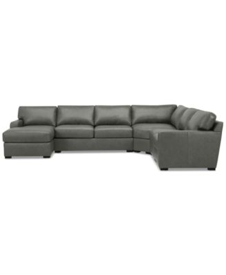 Radley 148" 5-Pc. Leather Wedge Modular Chase Sectional