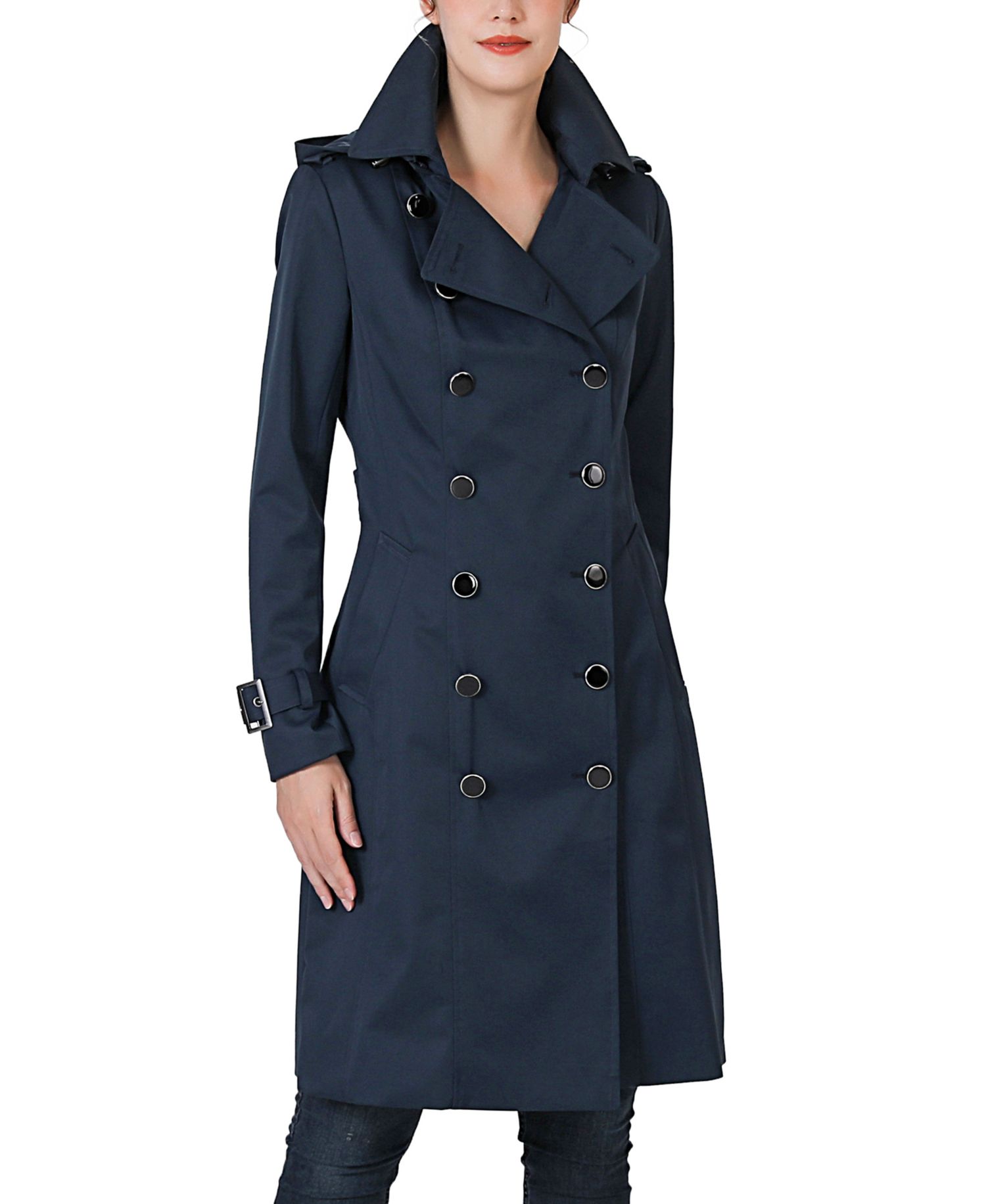 Women's Emma Water Resistant Hooded Trench Coat
