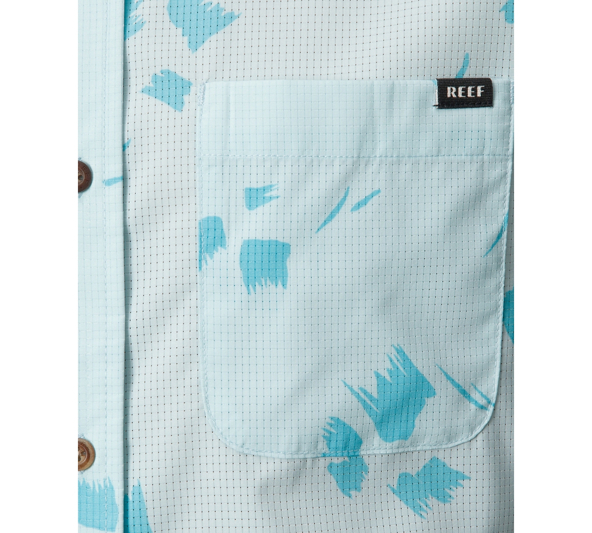 Reef Men's Colton Short Sleeve Button-Front Perforated Printed Shirt
