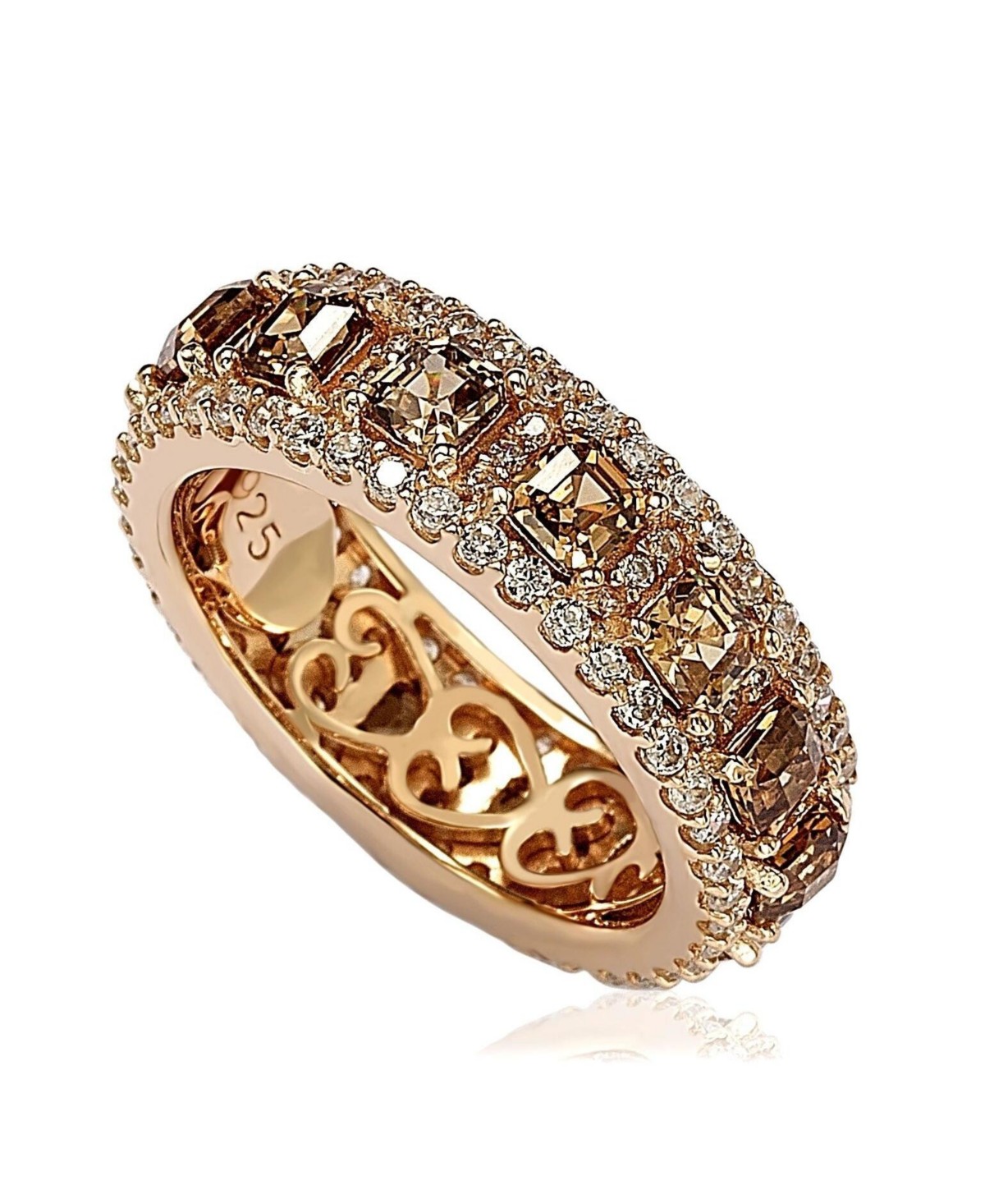 Украшения Suzy Levian New York Suzy Levian Sterling Cubic Zirconia Modern Eternity Band Ring — фото 1