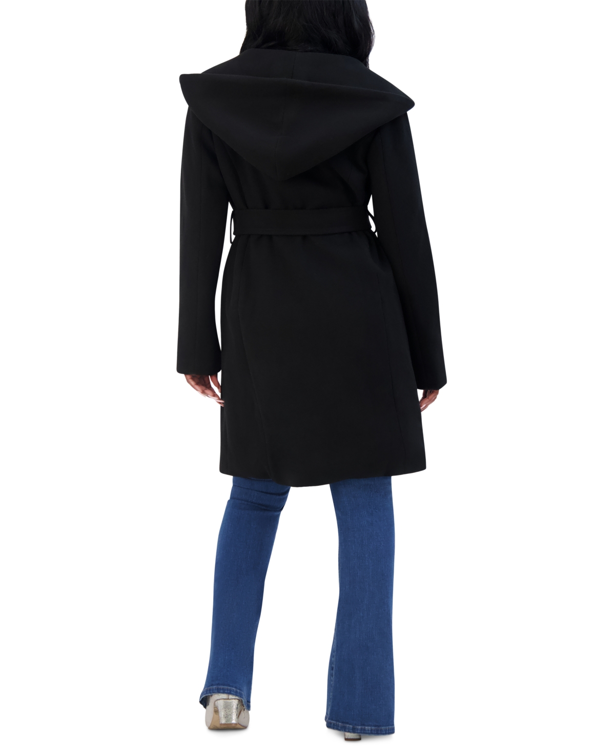 Steve Madden Women's Belted Hooded Wrap Coat, Created for Macy's