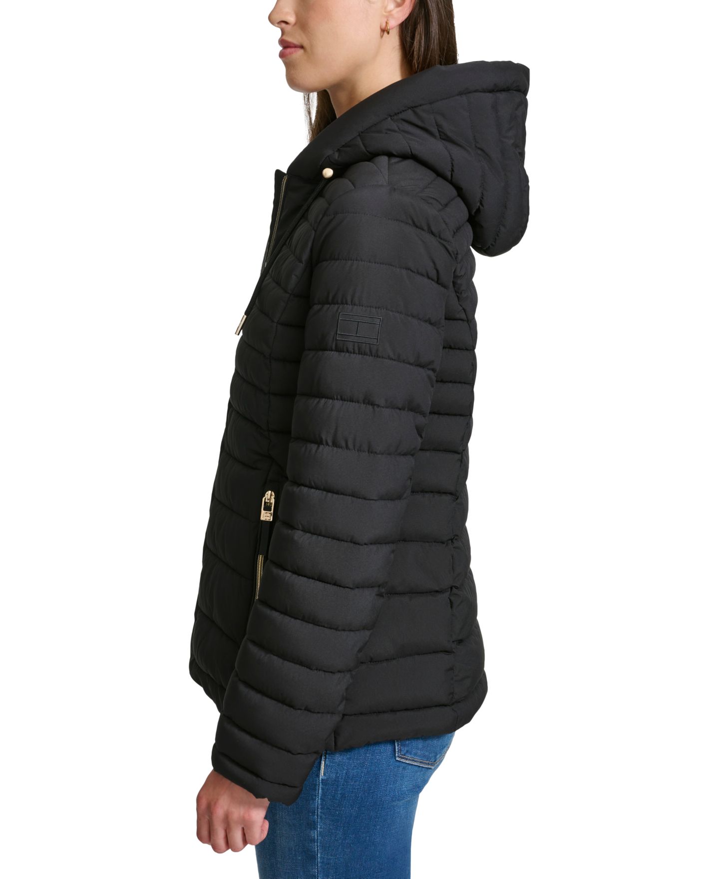 Женская куртка Tommy Hilfiger Hooded Packable Puffer, цвет: Чёрный — фото 3