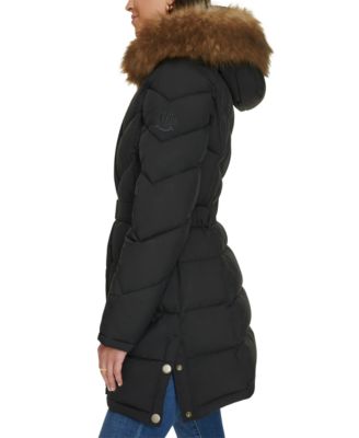 Women's Faux-Fur-Trim Hooded Puffer Coat