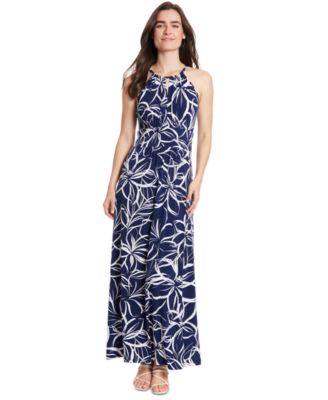 London Times - Petite Floral-Print Maxi Dress