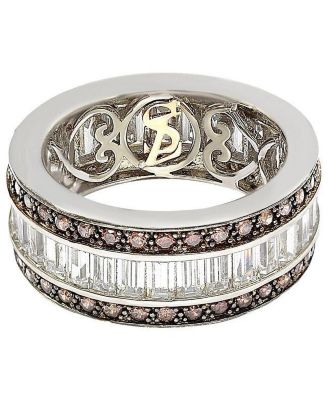 Suzy Levian Sterling Silver Cubic Zirconia Baguette Modern Eternity Band