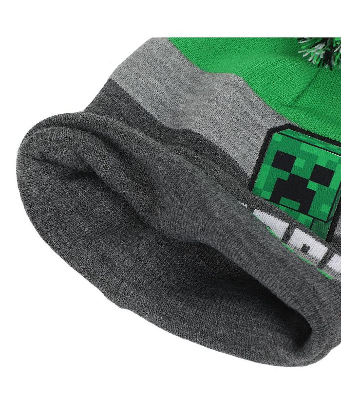 Minecraft Boys Creeper Character Youth Beanie and Gloves Set - Macy's