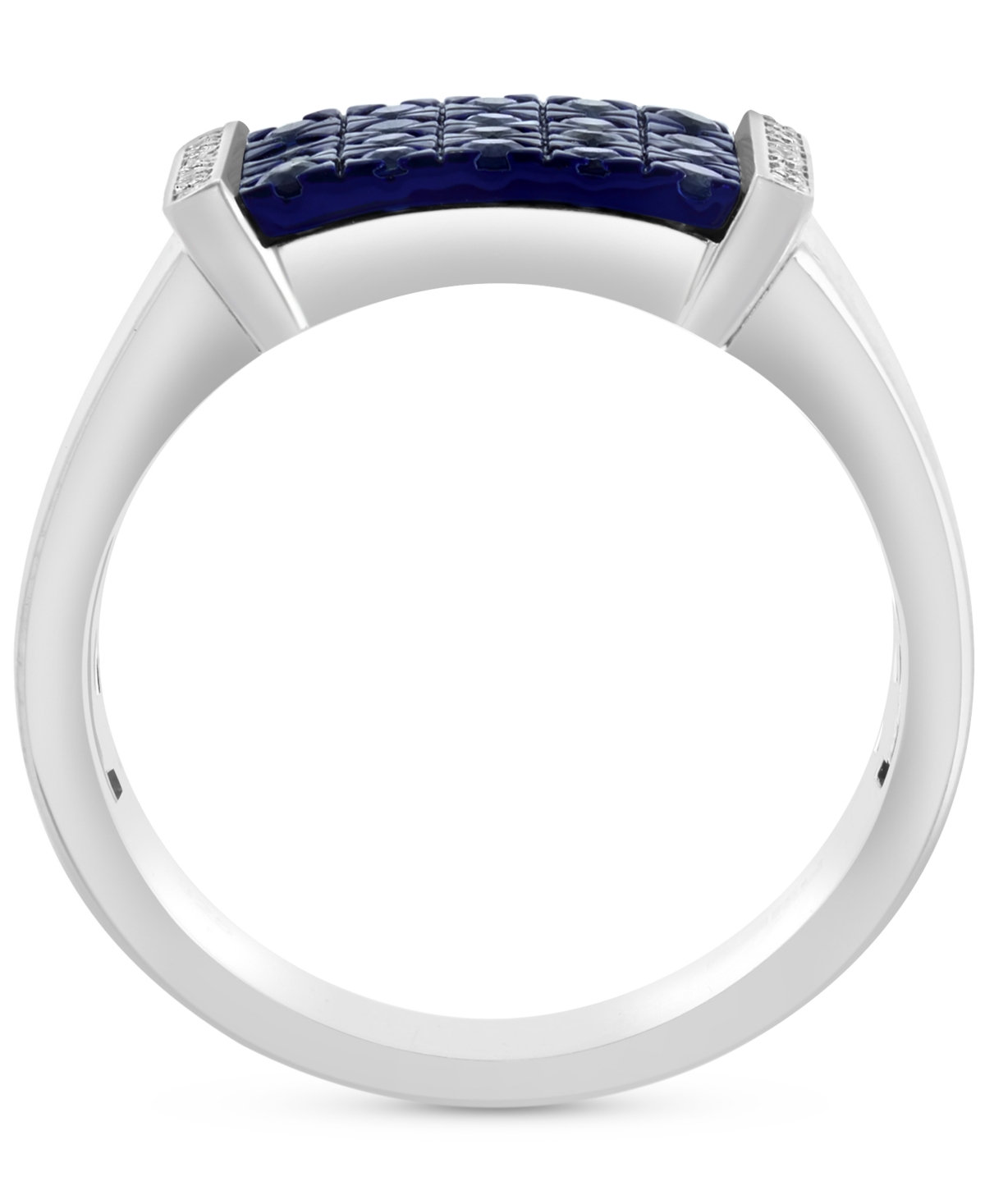 Effy Men's Sapphire (7/8 ct. t.w.) & Diamond Accent Ring in Sterling- Silver