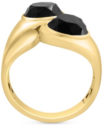 EFFY&reg; Onyx Circle Polished Statement Ring in Gold-Plated Sterling Silver