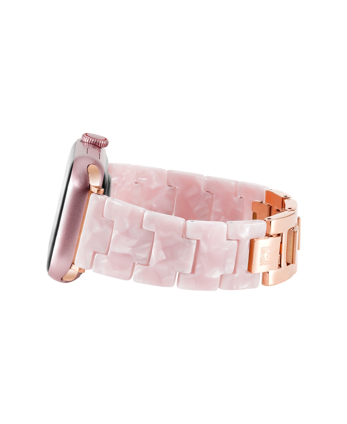 Anne Klein Women'sMarbled Acetate Link Bracelet designed for Apple Watch 42mm (Series 10) & 38/40/41mm - Pink