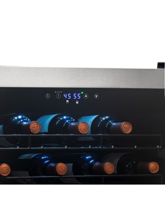 Dual Zone 76-Bottle Wine Fridge – Freestanding Compressor Cooler with Low-Vibration, Quiet Inverter & Digital Thermostat