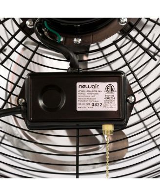 18" High Velocity Wall Mount Fan, Heavy Duty Outdoor Fan, Adjustable Tilt and 3 Speeds up to 4012 CFM, Pull Chain Switch