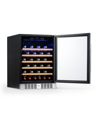 24" Built-In 52 Bottle Compressor Wine Fridge in Stainless Steel with Precision Digital Thermostat and Premium Beech Wood Shelves