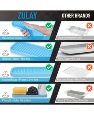 Silicone Sponge Holder for Kitchen Sink - Flexible Multipurpose Kitchen Soap Tray Sponge Organizer