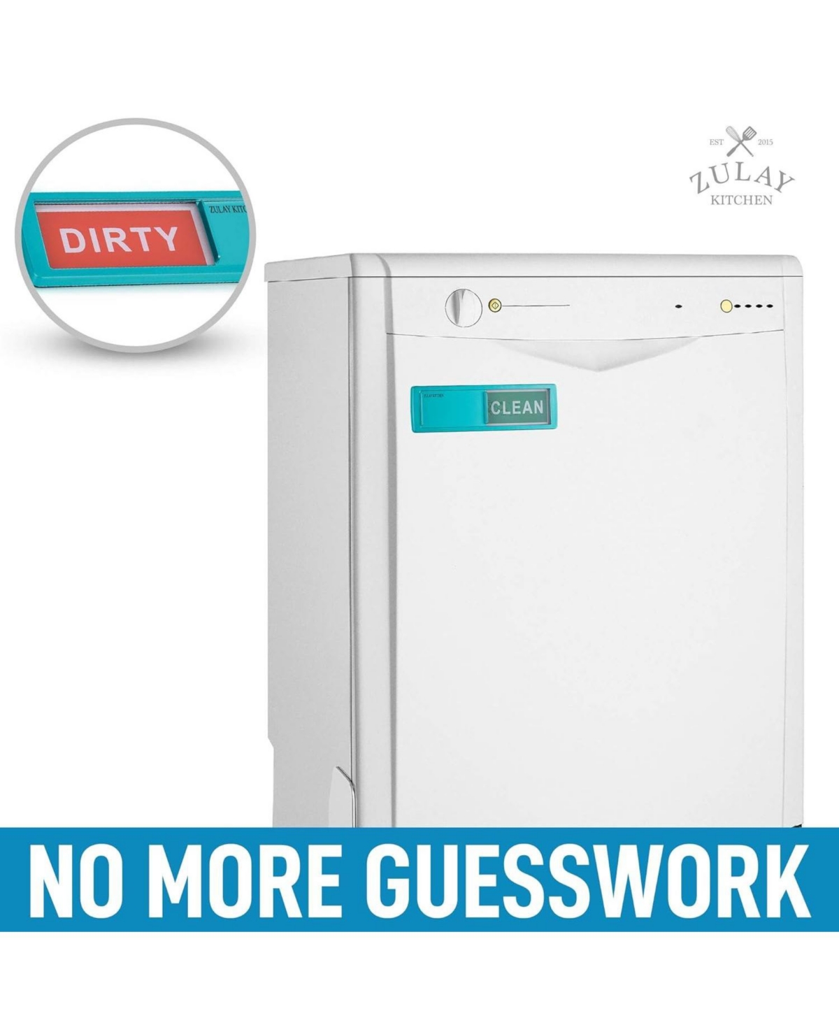 Zulay Kitchen Dishwasher Clean Dirty Magnet Sign - For Stainless Steel & Other Magnetic Surfaces
