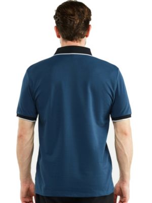 Men's Classic-Fit Cotton-Blend Pique Polo Shirt with Contrast Collar