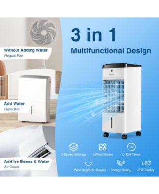 3-in-1 Evaporative Air Cooler with 4 Modes-White
