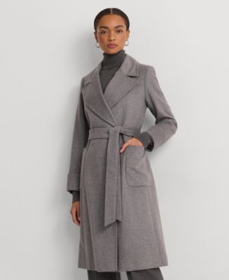コート Ralph Lauren FW25 BELTED DOUBLE WOOL COAT (211966533 003) Lauren Ralph Lauren Women's Double-Breasted Belted Trench