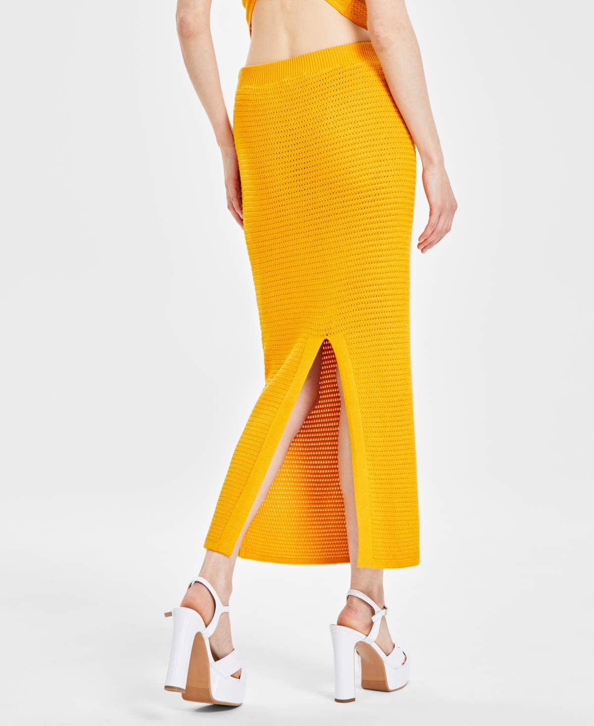 Bar Iii Women's Crochet Midi Skirt, Created for Macy's