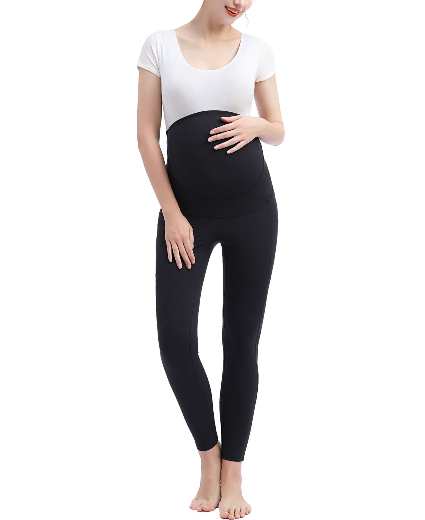 Женские леггинсы kimi + kai Maternity Essential Stretch Pocket Ankle, цвет: Чёрный — фото 2