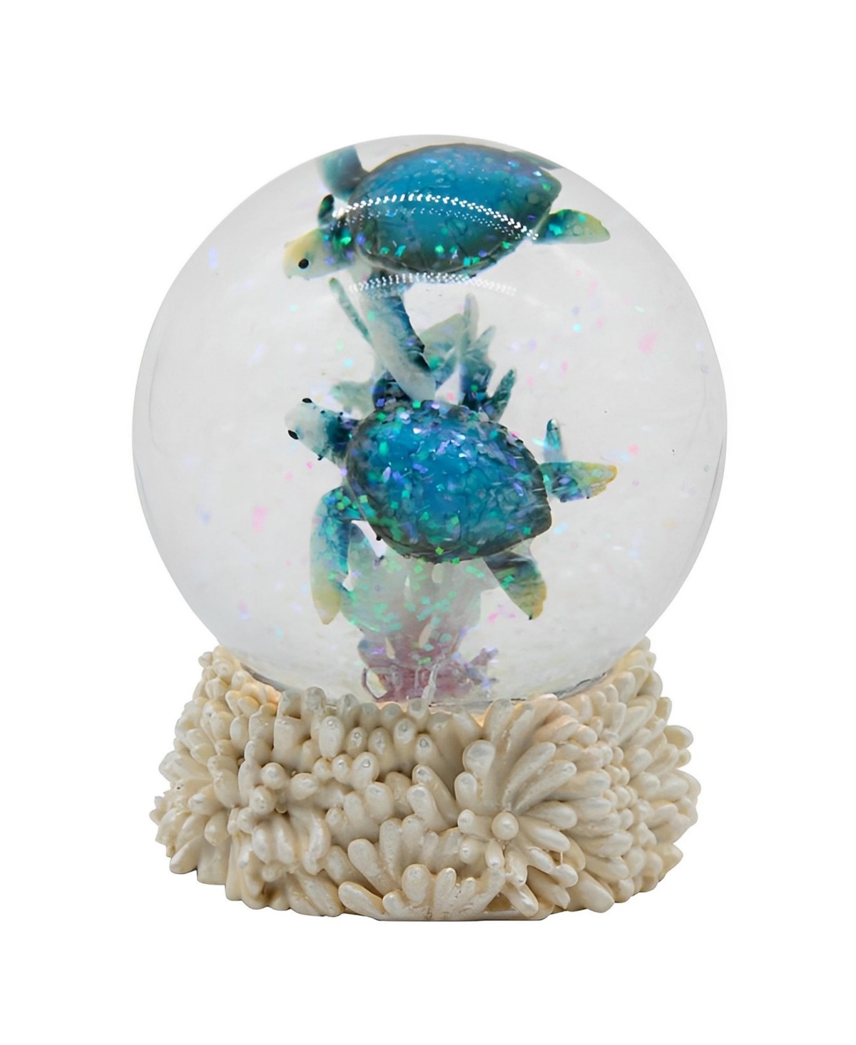 4"H Blue Sea Turtle Glitter Snow Globe Animal Figurine Home Decor Perfect Gift for House Warming, Holidays and Birthdays - Multicolor