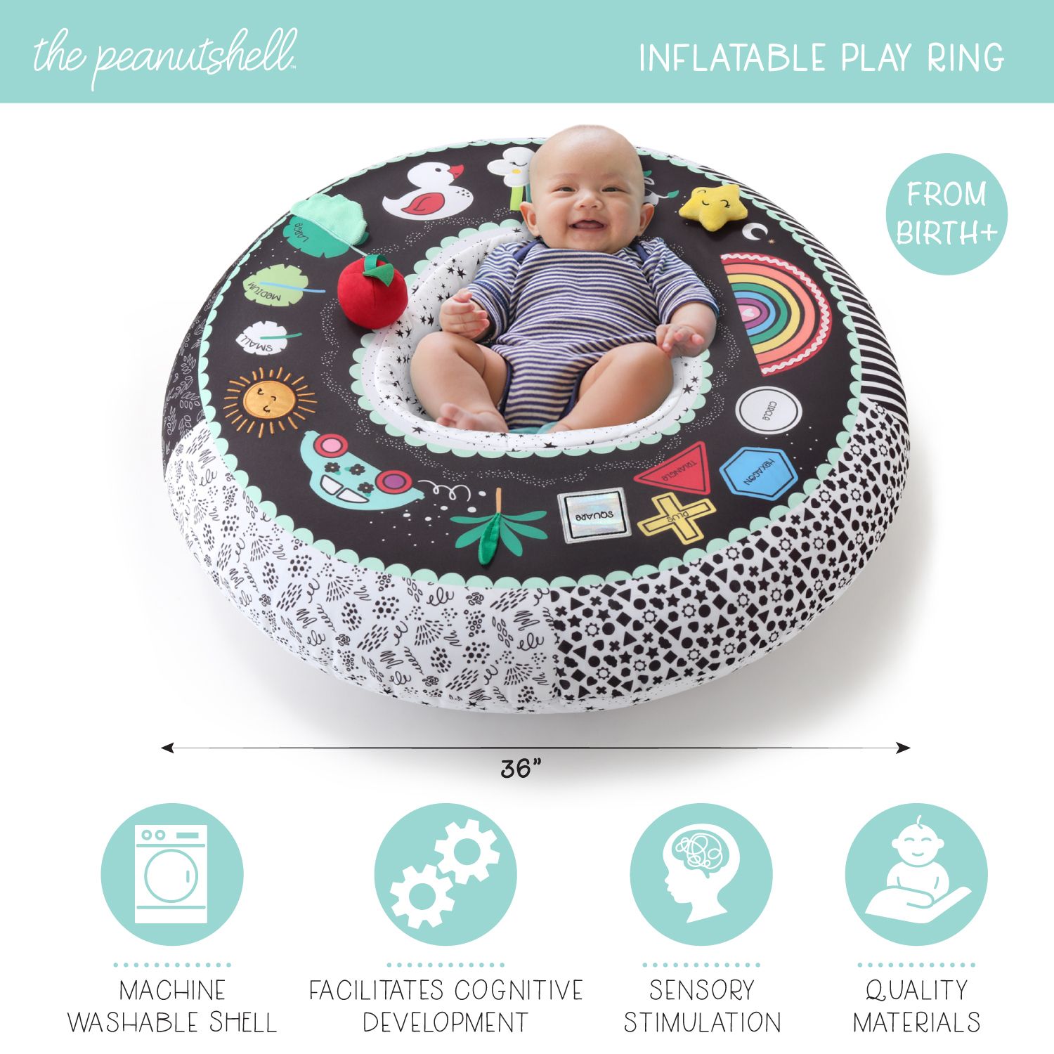 Montessori Play Ring for Babies, Activity Center for Baby and Sensory Center for Sitting Up