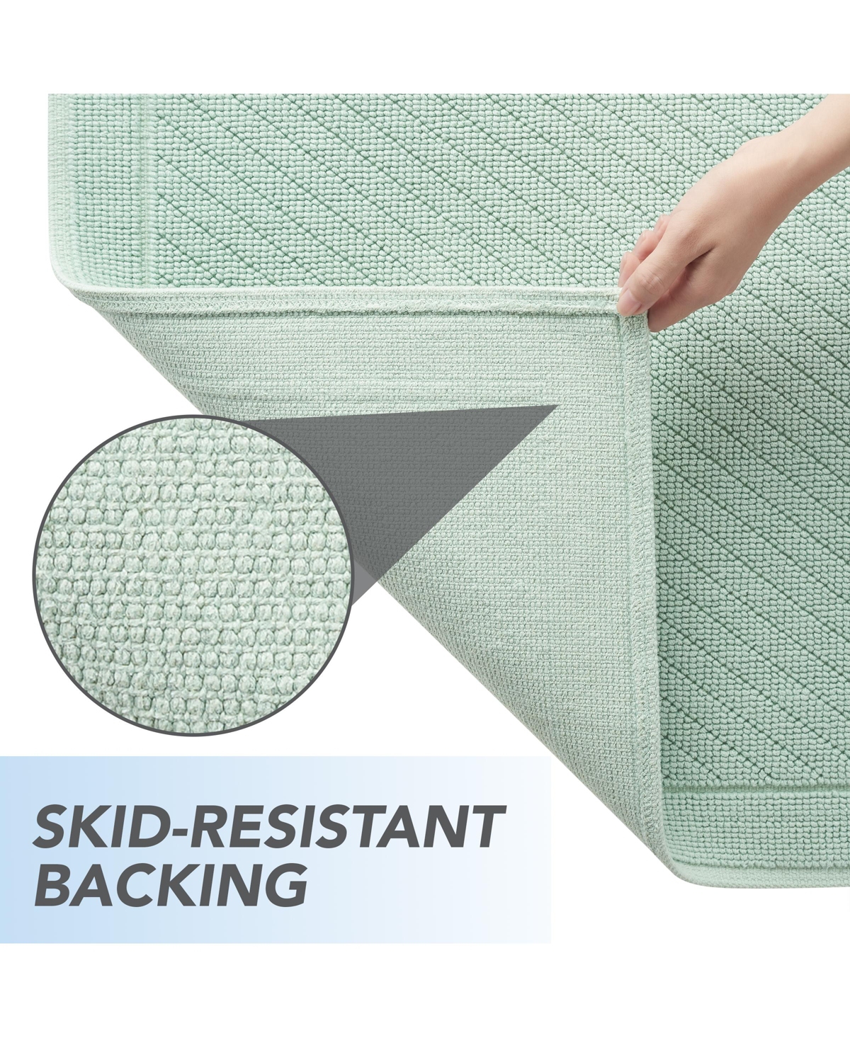 Host & Home Cotton Bath Rug, Stylish Textured Woven Design, Slip Resistant Backing, 5 Color Options, 20x32