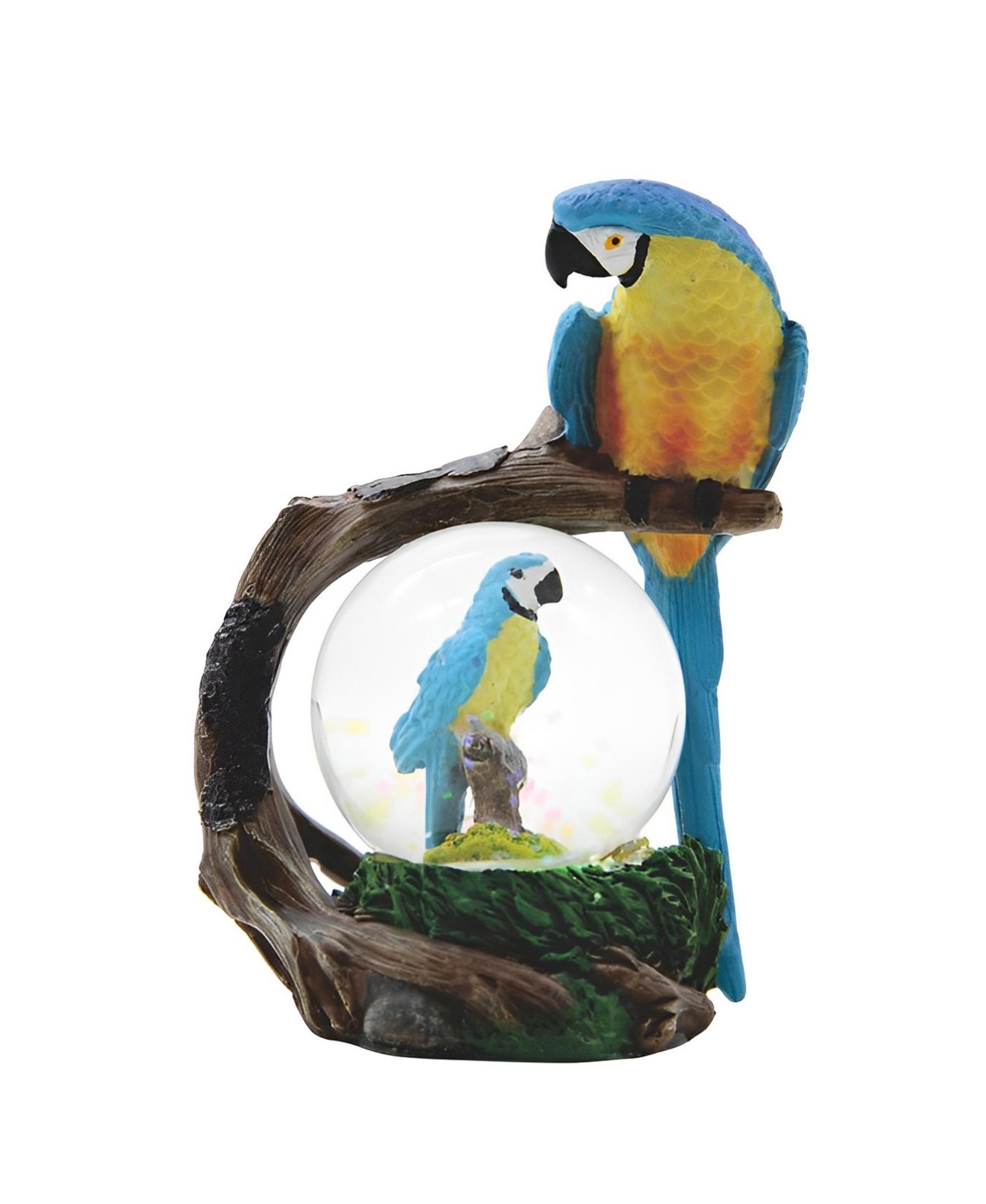 4.25"H Blue Parrot Glitter Snow Globe Figurine Home Decor Perfect Gift for House Warming, Holidays and Birthdays - Multicolor